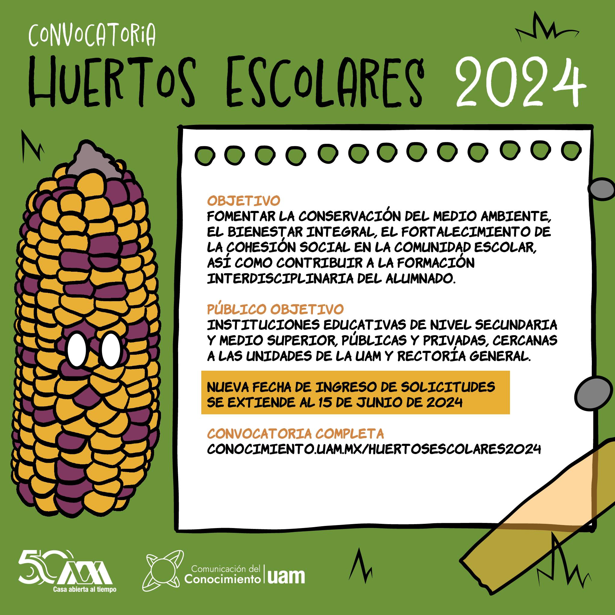 Convocatoria Huertos Escolares 2024